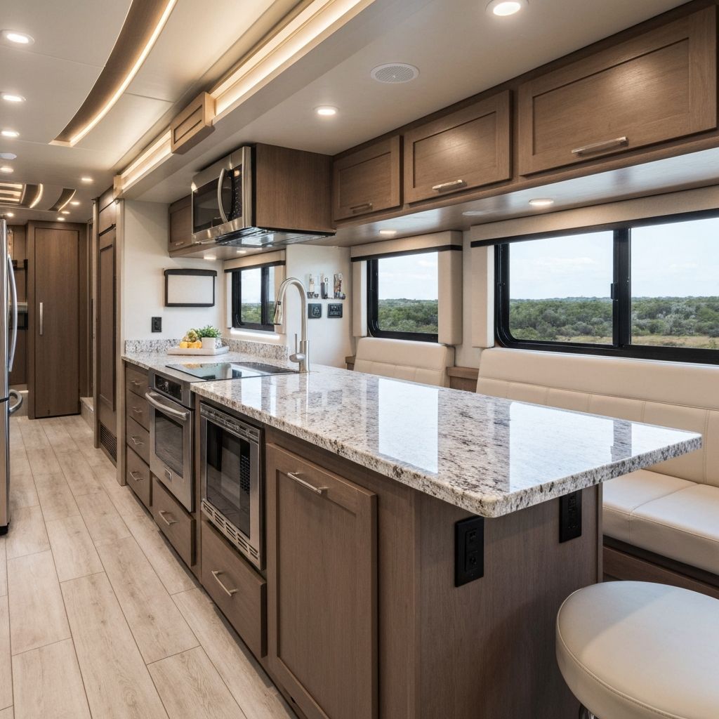 Gourmet kitchen with island and modern appliances